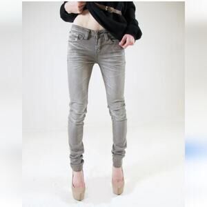 One Green Elephant OGE Kosai Second Skin Green Tan Straight Leg Jeans 2